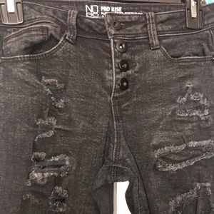 Walmart Mid Rise Relaxed Ripped Skinny Jeans.